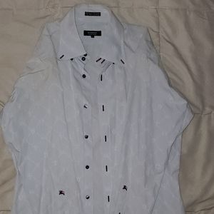 Light Blue Women's Burberry print button up